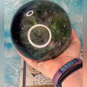 HUGE RAINBOW FLUORITE CRYSTAL SPHERE